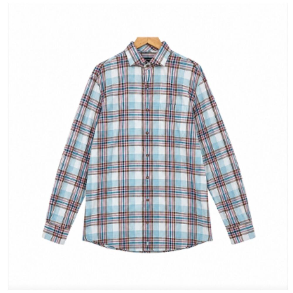 JOHNNIE-O Mens L Breda Plaid Long Sleeve Button Down Shirt
